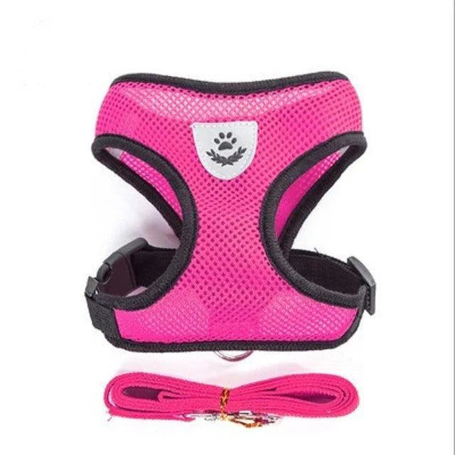Cat Dog Harness with Lead Leash Adjustable Vest Polyester Mesh Breathable Harnesses Reflective for Small Dog Cat Accessories