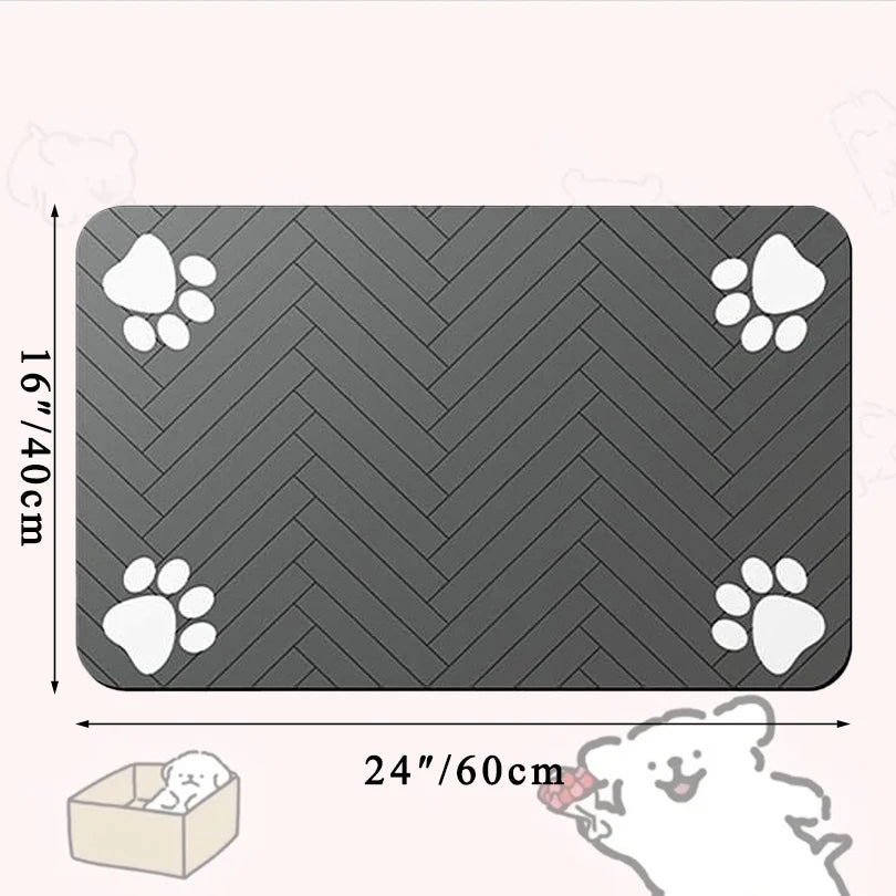 Pet Feeding Pet Placemat for Food and Water Bowl, with Waterproof Rubber Backing, Quick Dry Water Mat for Dog Cat