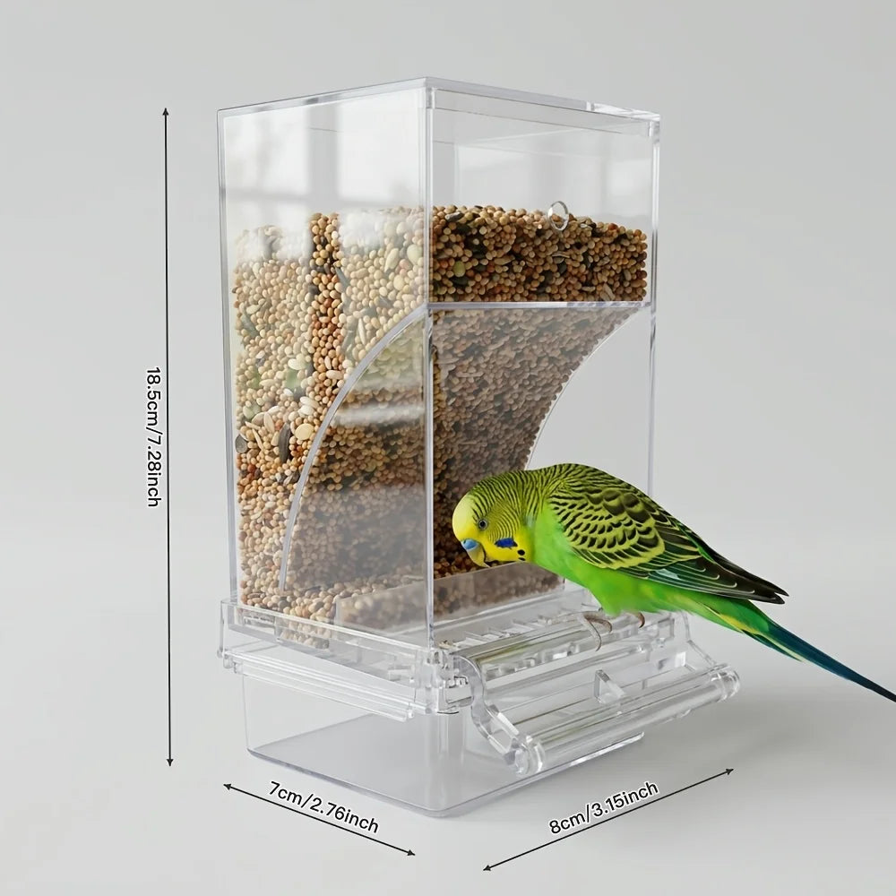 No Mess Clear Acrylic Bird Cage Feeder