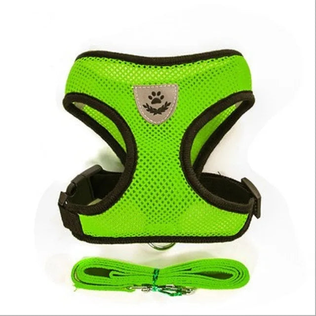 Cat Dog Harness with Lead Leash Adjustable Vest Polyester Mesh Breathable Harnesses Reflective for Small Dog Cat Accessories