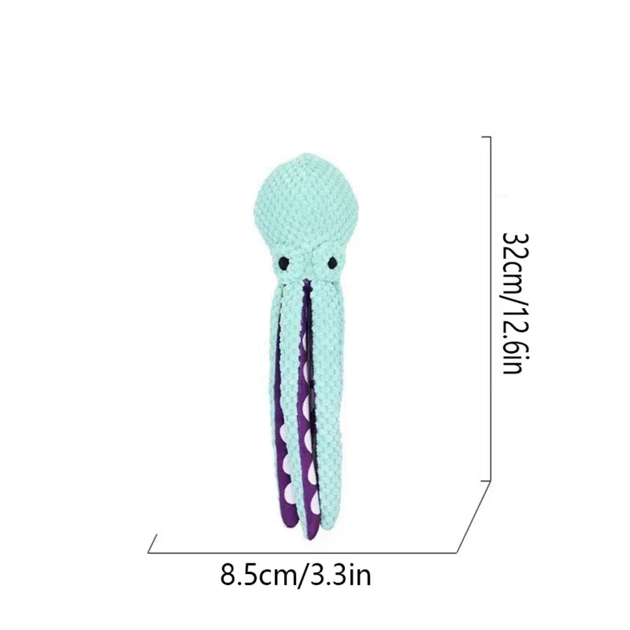 Pet plush octopus toy interactive sound for home