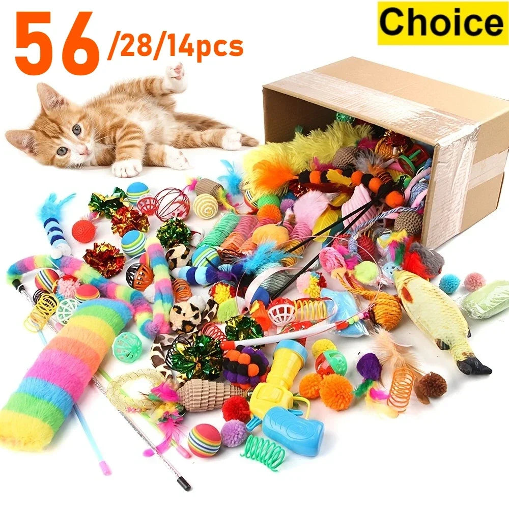 56pcs/28pcs/14pcs Cat Mixed Toy Pack.