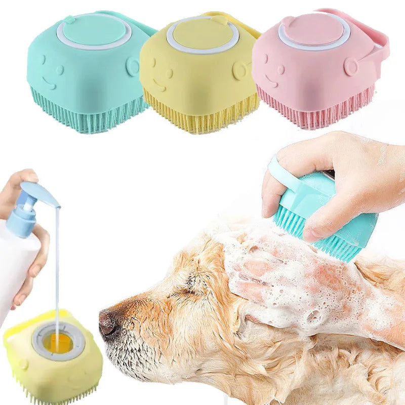 Bathroom Puppy Big Dog Cat Bath Massage Gloves Brush Soft Safety Silicone Pet Accessories for Dogs Cats Tools Products