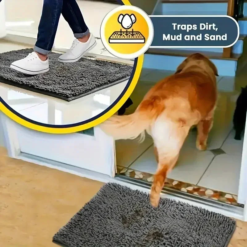 Dog Doormat for Muddy Paws Absorbent Non-slip Washable Mat Anti-slip Quick-drying Microfiber Mud Mat Pet Accessories
