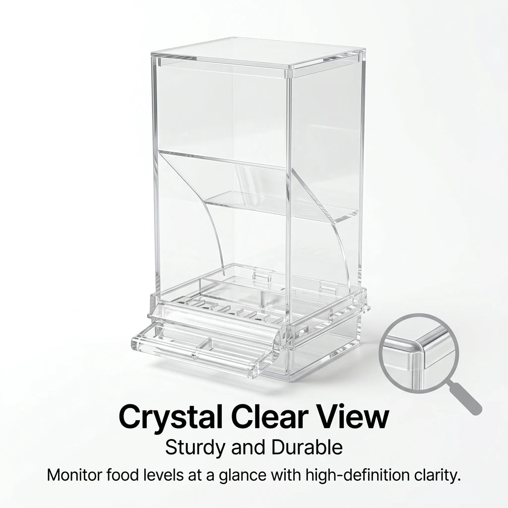 No Mess Clear Acrylic Bird Cage Feeder