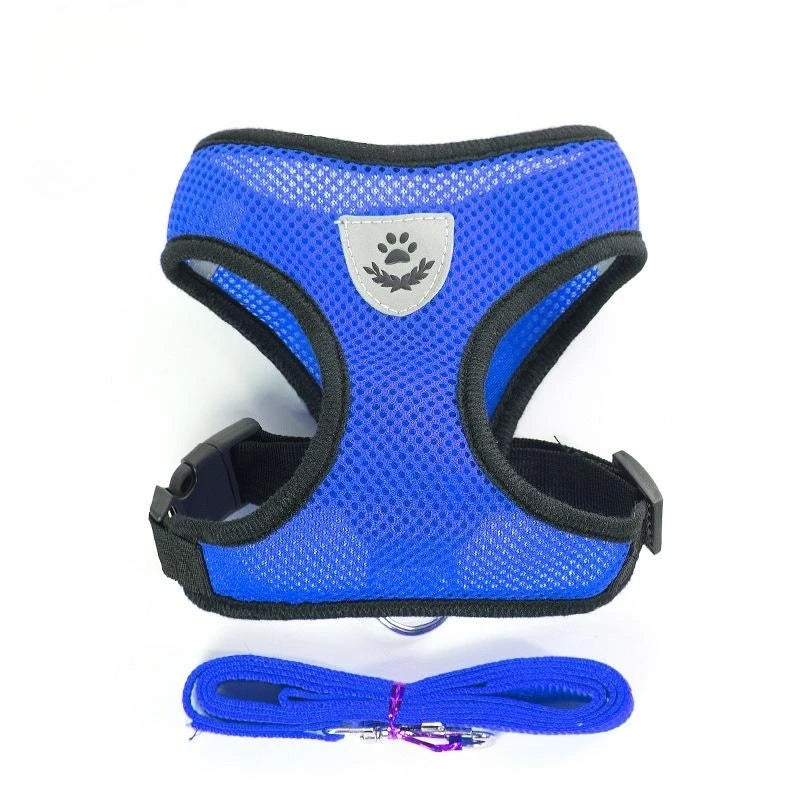 Cat Dog Harness with Lead Leash Adjustable Vest Polyester Mesh Breathable Harnesses Reflective for Small Dog Cat Accessories