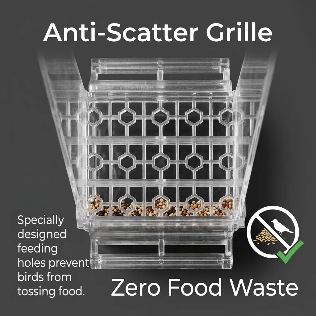 No Mess Clear Acrylic Bird Cage Feeder