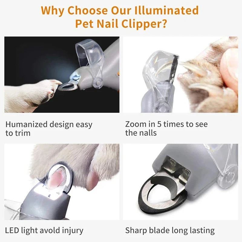 Professional Pet Nail Clipper Scissors With LED Light Cat Dog Nail Clippers Tool Scissors Nail Toe claw Cutter Scissors Pet Suppl