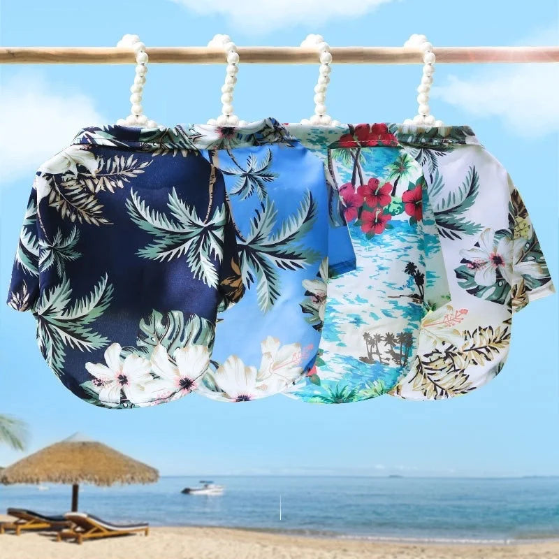 Hawaiian Style Pet Dog Clothes Summer Sand Beach Dog Shirts for Small Medium Dogs Puppy Cat Clothing Pug French Bulldog