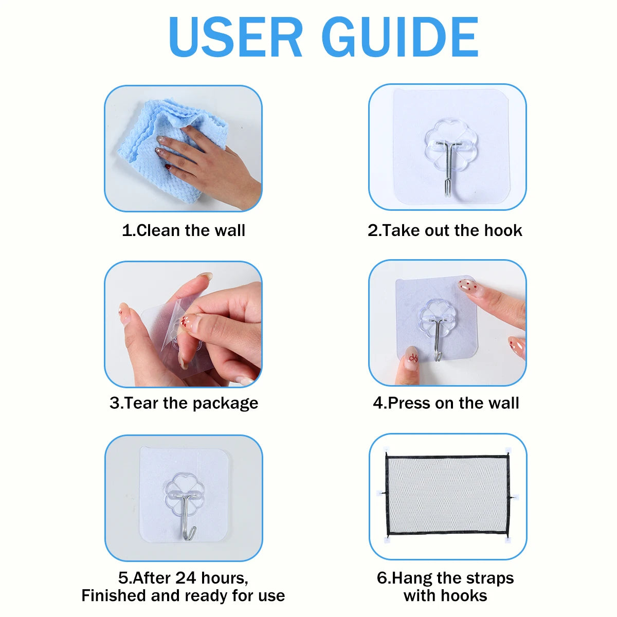Dog Home Barrier Pet Isolator Stairs Gate W/6pc Hooks