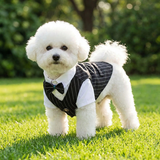 Pet Dog Teddy Small Dog Cat Spring and Summer Dog Clothes Thin Suit Shirt Suit Wedding