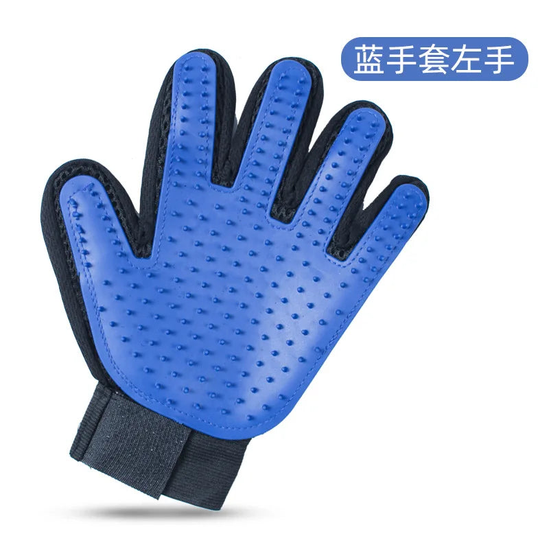 Pet Grooming Kit for Dog Cat and Rabbit Fur, 2 Sided Grooming Brush Bath Cleaning Glove De-Shedding De-Matting Pet Hair