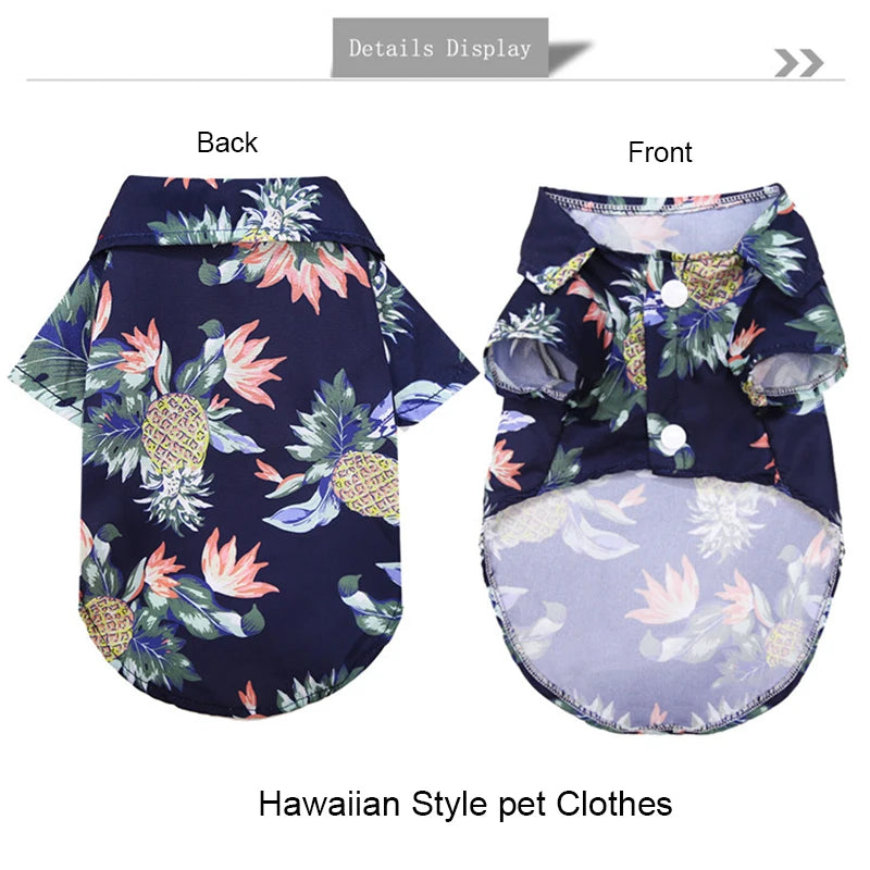 Hawaiian Style Pet Dog Clothes Summer Sand Beach Dog Shirts for Small Medium Dogs Puppy Cat Clothing Pug French Bulldog