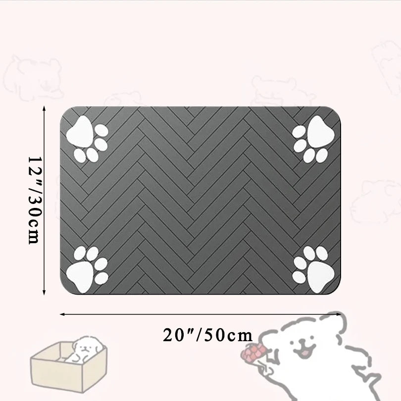 Pet Feeding Pet Placemat for Food and Water Bowl, with Waterproof Rubber Backing, Quick Dry Water Mat for Dog Cat