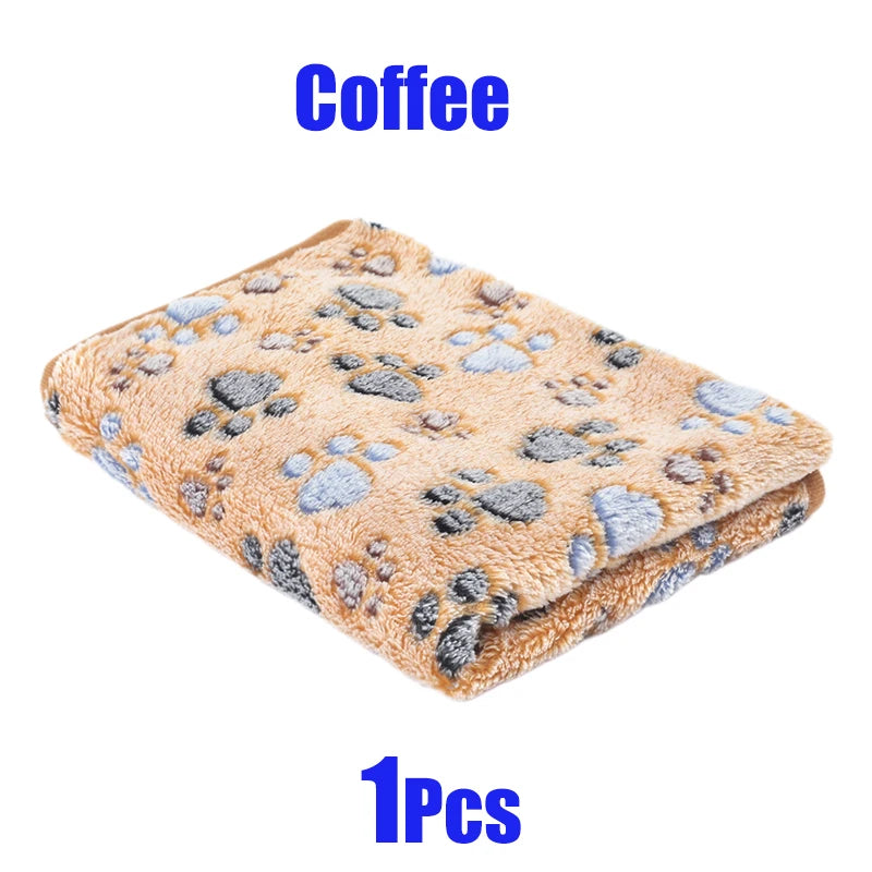 Pet Blanket Cute Dog Paw Print Blanket Pet Mat Warm Comfortable Blanket for Cat Dogs Soft Fluffy Pet Mat Flannel Dog Blankets