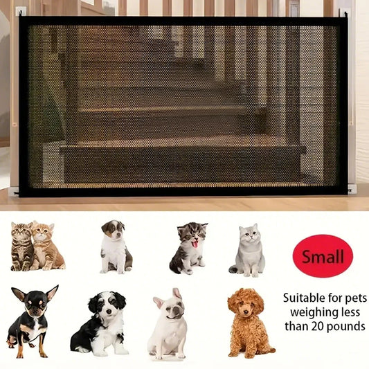 Dog Home Barrier Pet Isolator Stairs Gate W/6pc Hooks