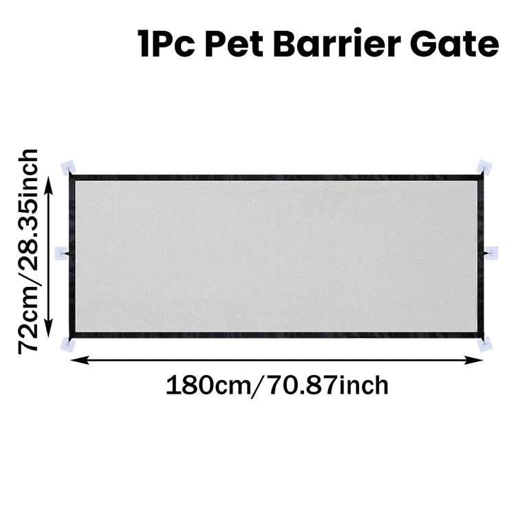 Dog Home Barrier Pet Isolator Stairs Gate W/6pc Hooks
