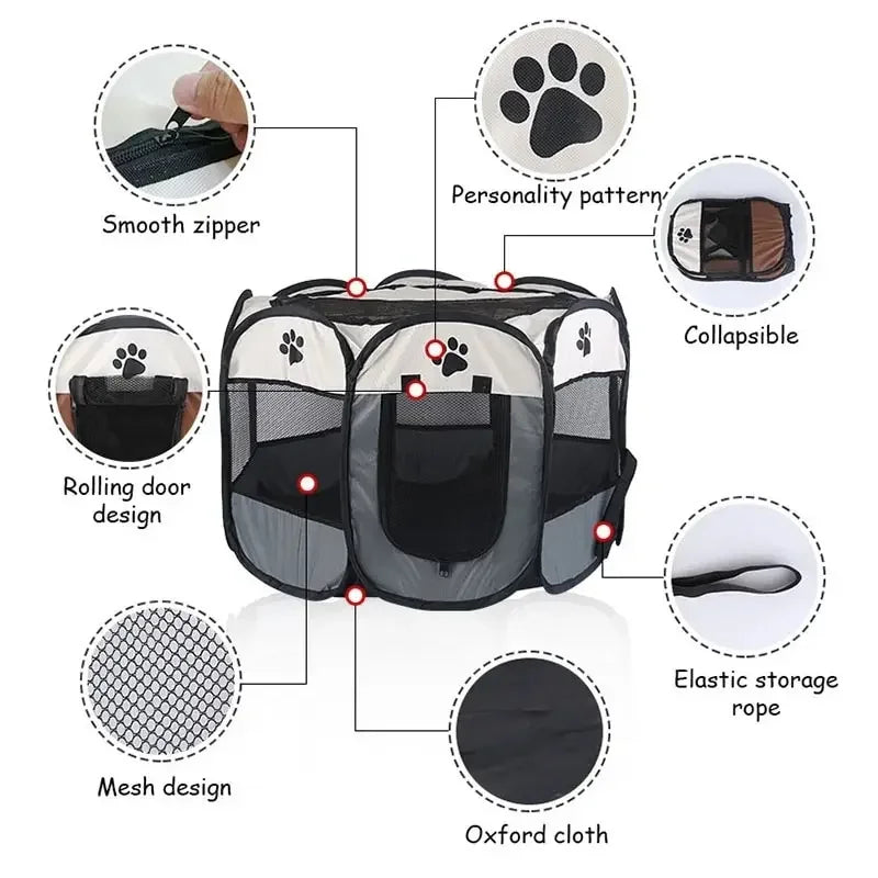 Pet Octagon Portable Foldable Tent or Kennel Fence for Outdoors