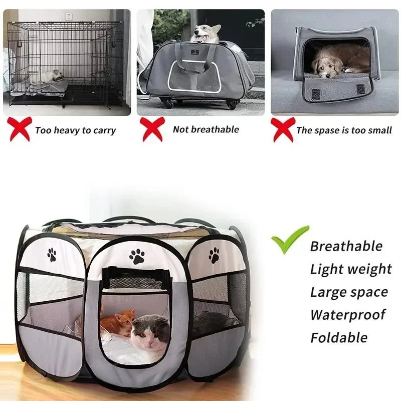 Pet Octagon Portable Foldable Tent or Kennel Fence for Outdoors