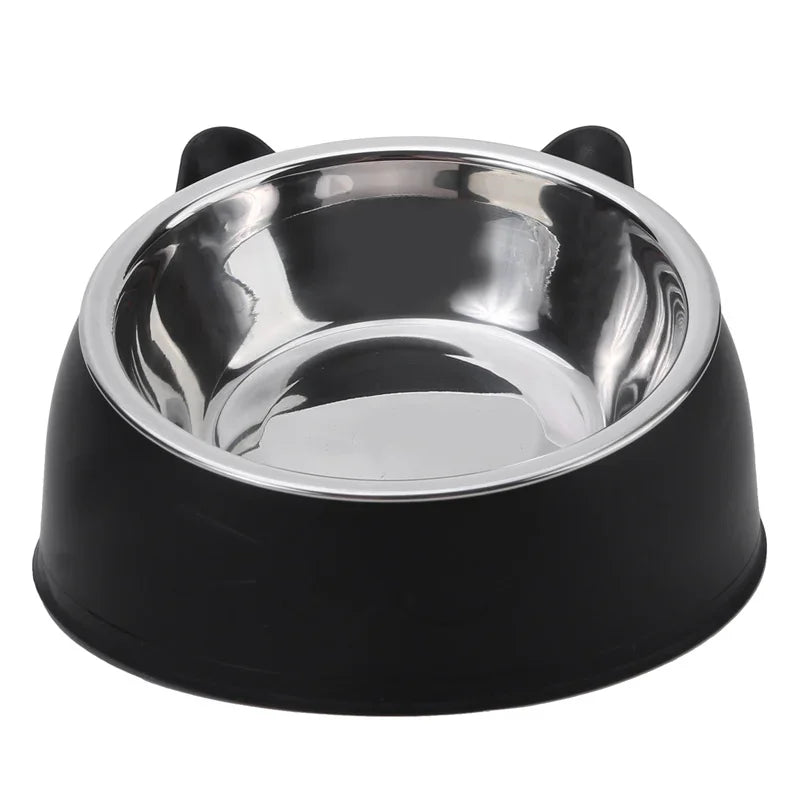 1pc Cat Inclined Stainless Steel Bowl