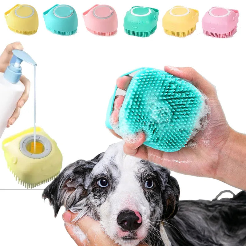 Bathroom Puppy Big Dog Cat Bath Massage Gloves Brush Soft Safety Silicone Pet Accessories for Dogs Cats Tools Products