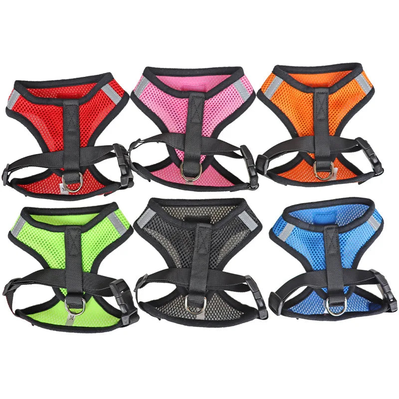 Cat Dog Harness with Lead Leash Adjustable Vest Polyester Mesh Breathable Harnesses Reflective for Small Dog Cat Accessories