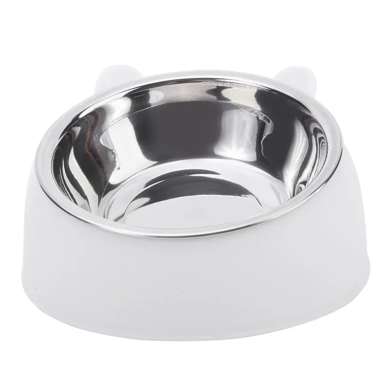 1pc Cat Inclined Stainless Steel Bowl