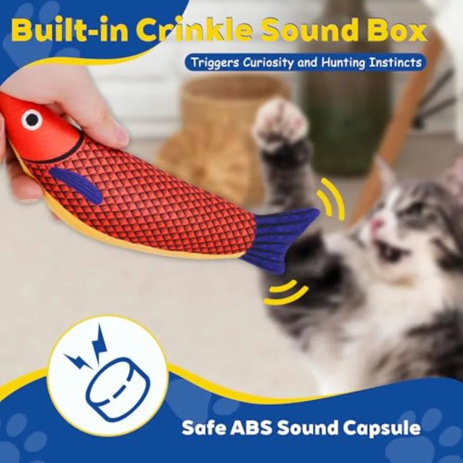 Cat Toys Catnip Toys for Cats Soft and Durable with Rattle Sound Interactive Kitten Toys for Indoor Cats Cat Chew Toy for All