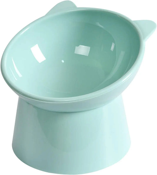 Tilted Whisker-Friendly Cat Bowl – Anti-Vomit, Shallow & Cute