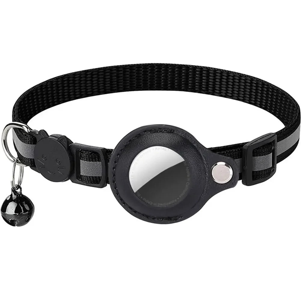 Reflective Cat Collar w/Apple Air Tag Holder Designed for Kitty Safety