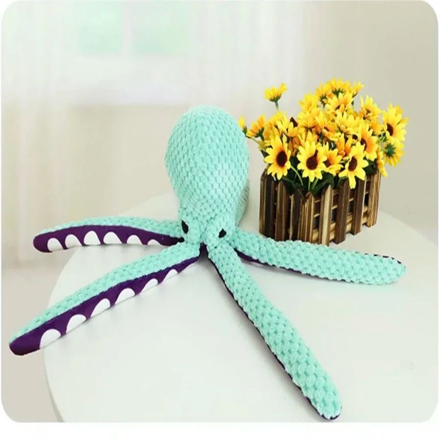 Pet plush octopus toy interactive sound for home