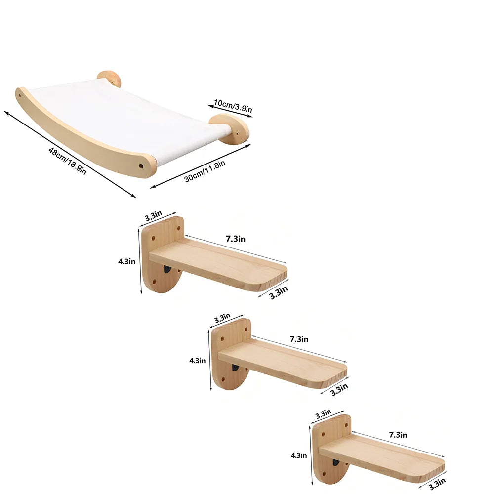 Cat Hammock Stairway, Wall Mounted