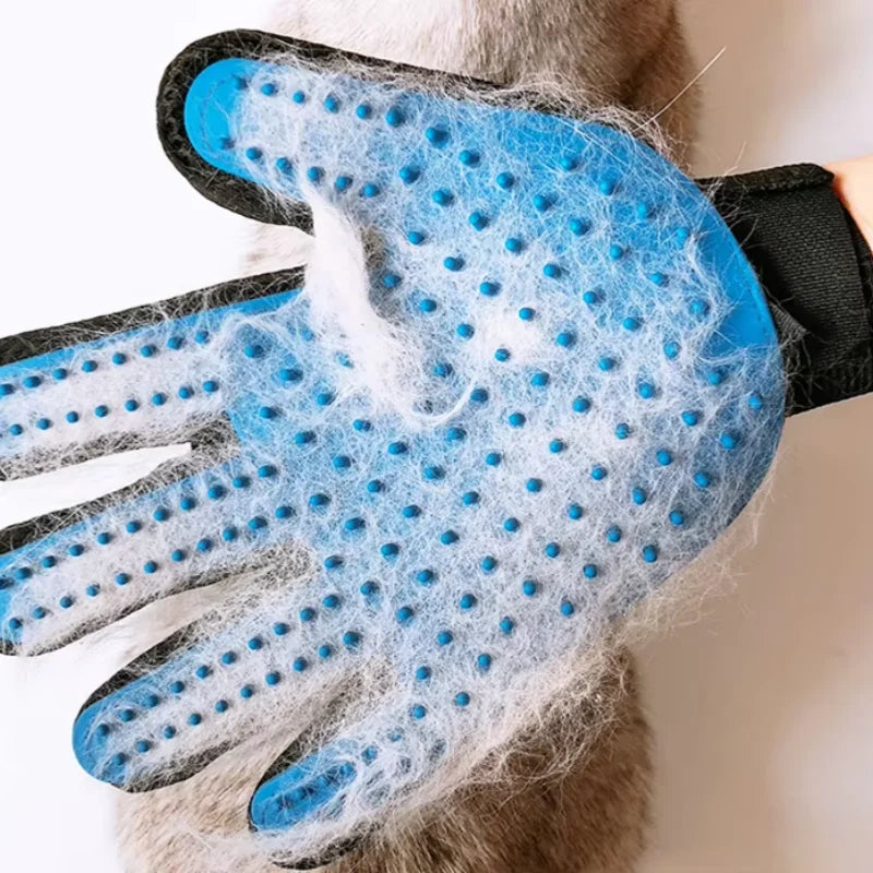Pet Grooming Kit for Dog Cat and Rabbit Fur, 2 Sided Grooming Brush Bath Cleaning Glove De-Shedding De-Matting Pet Hair