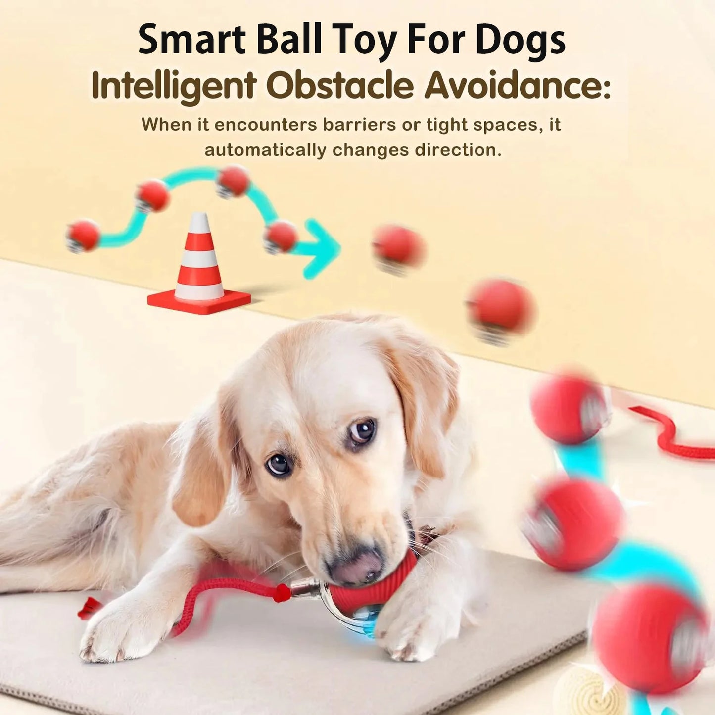 New Dog Interactive Ball Toy, Automatic Rolling Dog Ball Rechargeable, Smart Puppy Interactive Toy, Intelligent Balls Toy for Dogs