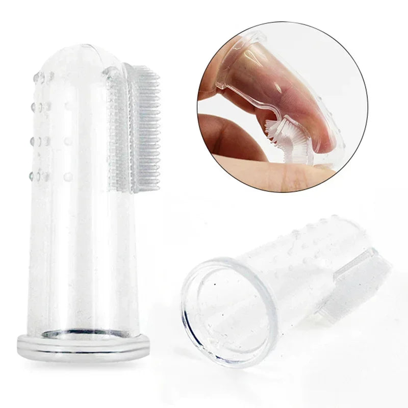 Super Soft Pet Finger Toothbrush, Dog Brush Bad Breath Tartar Teeth Care Tool Dog Cat Cleaning Silica Gel
