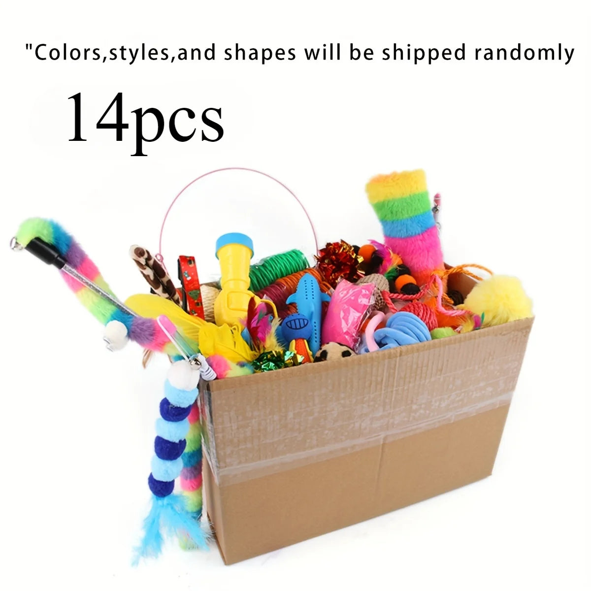 56pcs/28pcs/14pcs Cat Mixed Toy Pack.