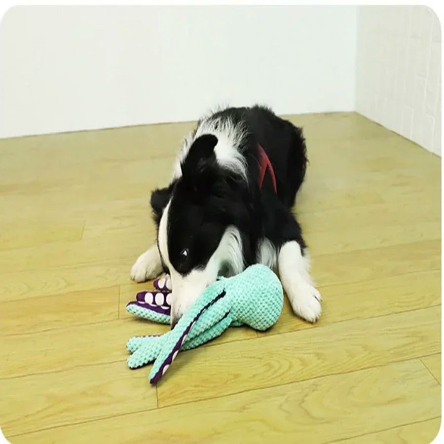 Pet plush octopus toy interactive sound for home