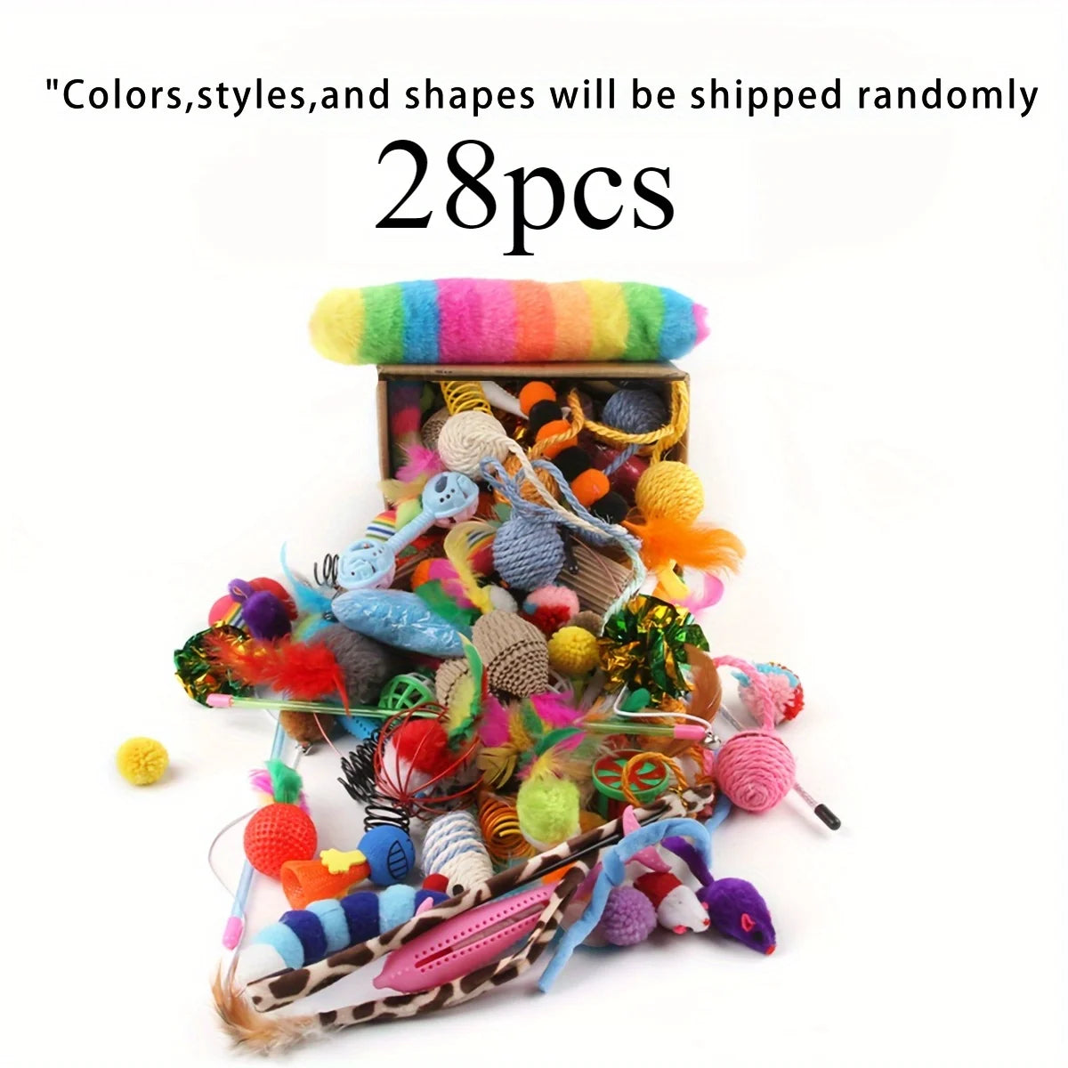56pcs/28pcs/14pcs Cat Mixed Toy Pack.